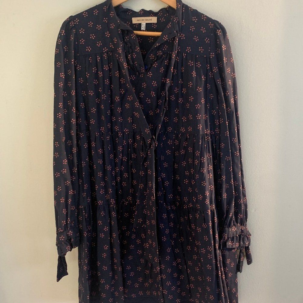 See by Chloe Cotton Long Sleeves Dress